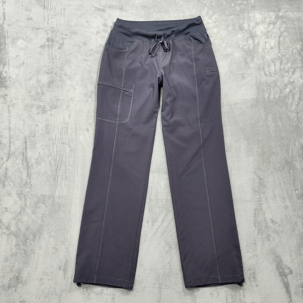Infinity Pants Womens M TALL Gray Cargo Scrub Drawstring Stretch Workwear Nurse